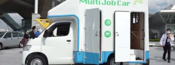 [ハイウェイテクノフェア 2021] 快適トイレ付移動事務室車「マルチJobCar」 - エヌディーリース・システム株式会社